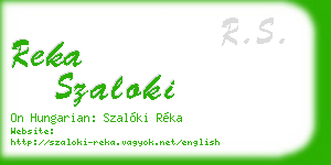 reka szaloki business card